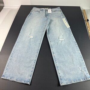 BKE Jeans Women 31x31* Taylor Low Sung Baggy Wide Leg Light Blue Denim Tag 27x32